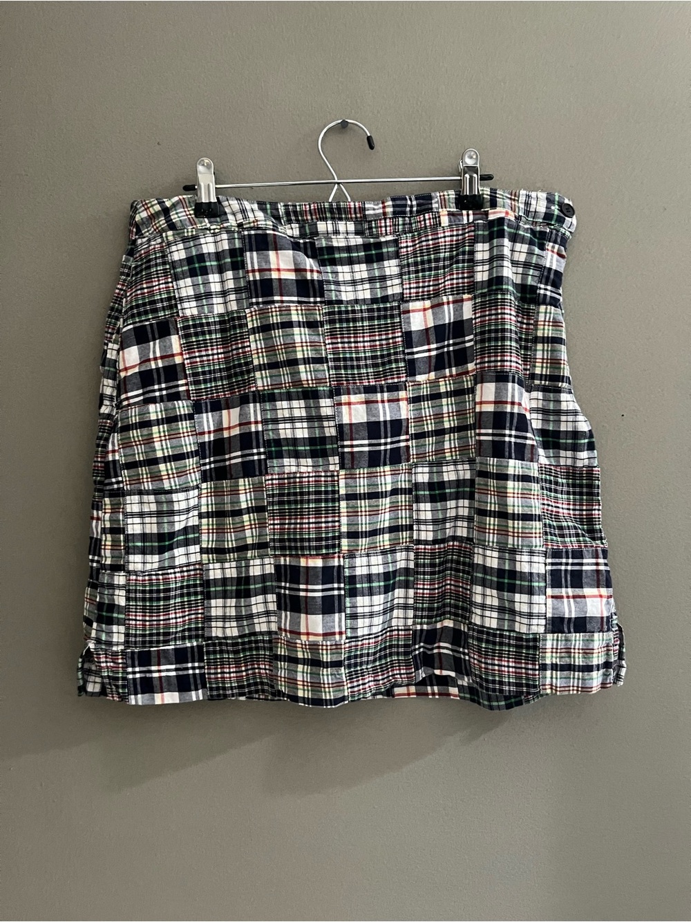 EP Pro Golf Plaid Patchwork Mini Skort 12 100% Cotton Preppy Academia Skirt Twee